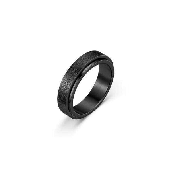Anxiety Spinner Ring - Textured Black Size 10