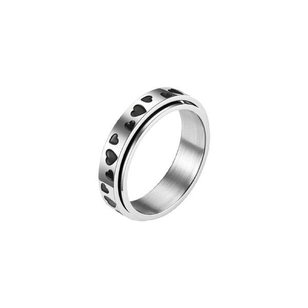 Anxiety Spinner Ring - Hearts Size 7