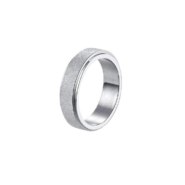 Anxiety Spinner Ring - Textured Silver Size 5
