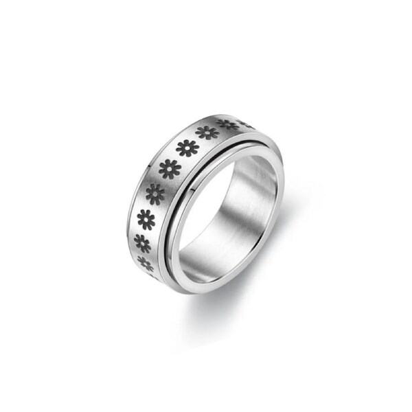 Anxiety Spinner Ring - Flowers Size 5