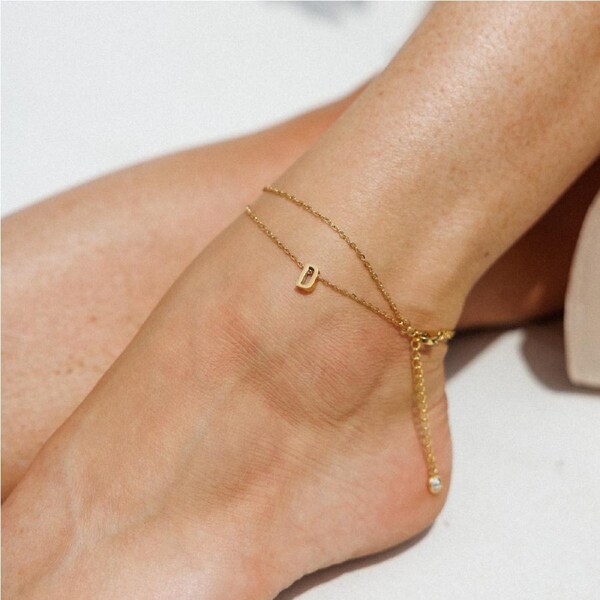 Amici by Ella - Gold Initial Anklet d
