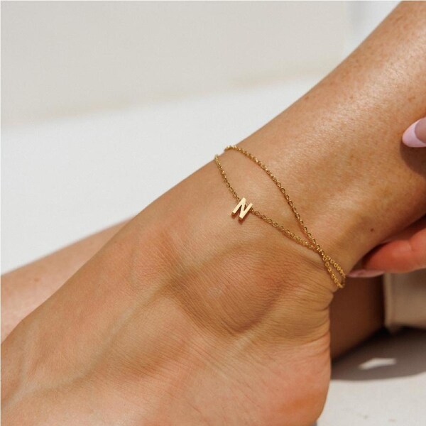 Amici by Ella - Gold Initial Anklet n