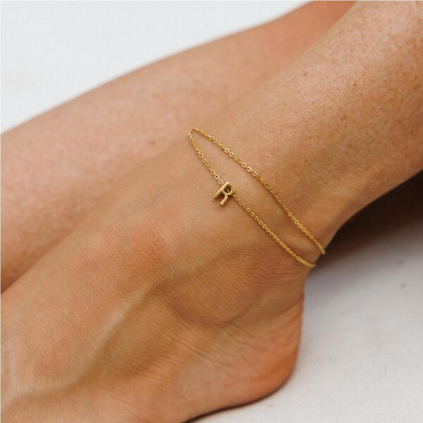Amici by Ella - Gold Initial Anklet r