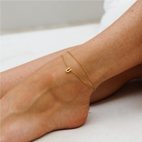 Amici by Ella - Gold Initial Anklet u
