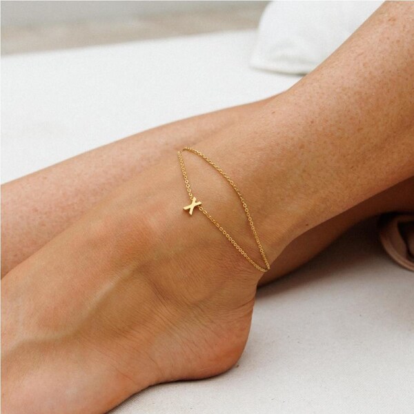 Amici by Ella - Gold Initial Anklet x