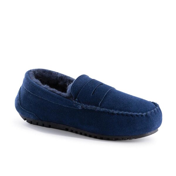 AUS WOOLI Womens Byronbay Cosy Moccasin - Navy AU WOMEN 6/AU MEN 4