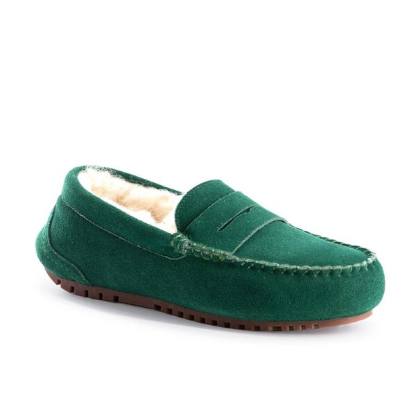 AUS WOOLI Womens Byronbay Cosy Moccasin - Green AU WOMEN 6/AU MEN 4