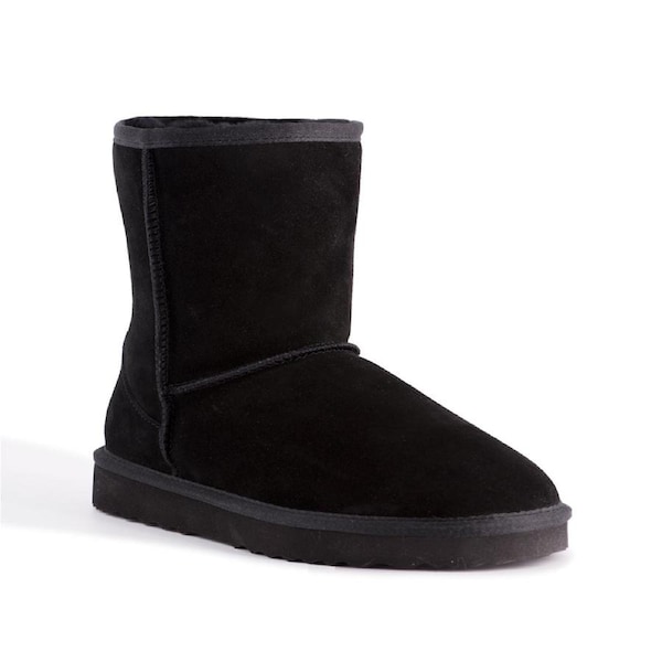 AUS WOOLI UGG Cronulla Sheepskin Mid Calf Boots In Black AU WOMEN 9/AU MEN 7