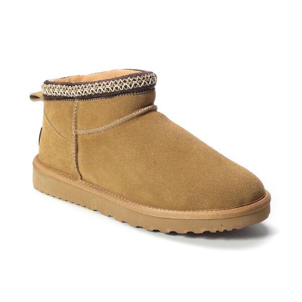AUS WOOLI UGG Altona Sheepskin Wool Ankle Braid Boots In Camel AU WOMEN 8/AU MEN 6