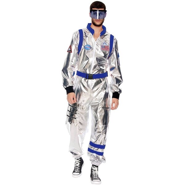 Adult Astronaut Cosplay Silver Spacesuit Space Man Costume M