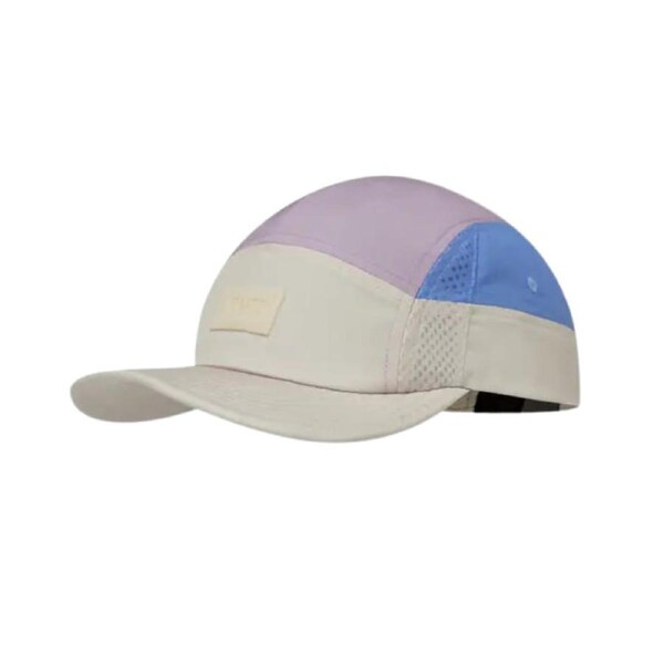 Buff 5 Panel Go Cap Black Lightweight Breathable Recycled UPF50 Adjustable Hat Domus Rose / S/M