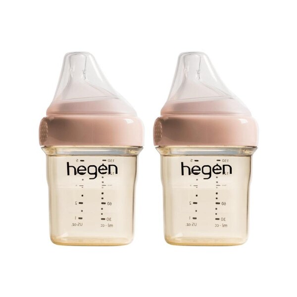 Hegen PCTO™ 150ml Feeding Bottle PPSU, 2-Pack with 2 x Slow Flow Teat Pink