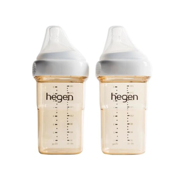 Hegen PCTO™ 240ml Feeding Bottle PPSU, 2-Pack with 2 x Medium Flow Teat White