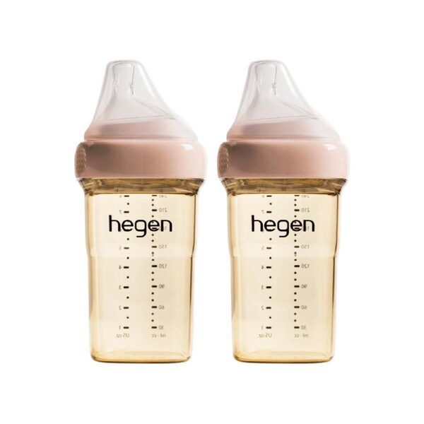 Hegen PCTO™ 240ml Feeding Bottle PPSU, 2-Pack with 2 x Medium Flow Teat Pink