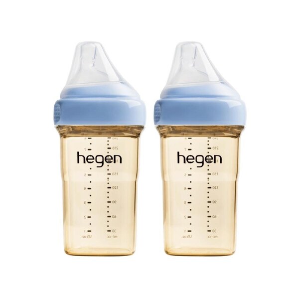 Hegen PCTO™ 240ml Feeding Bottle PPSU, 2-Pack with 2 x Medium Flow Teat Blue