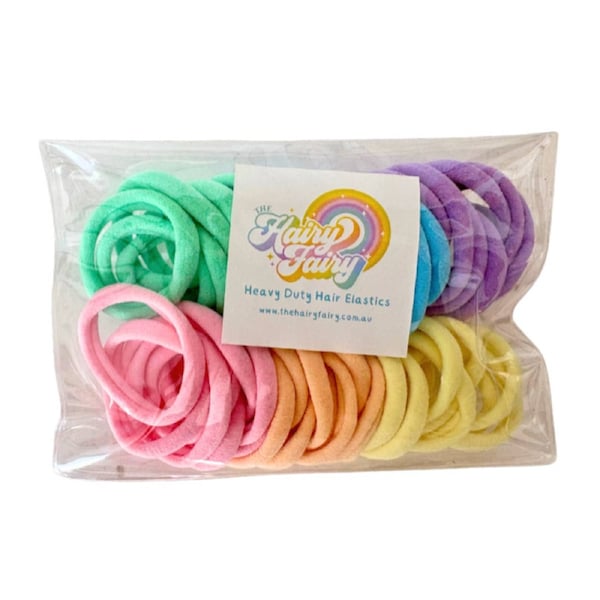The Hairy Fairy Heavy Duty Hair Elastics - 50 pack Black