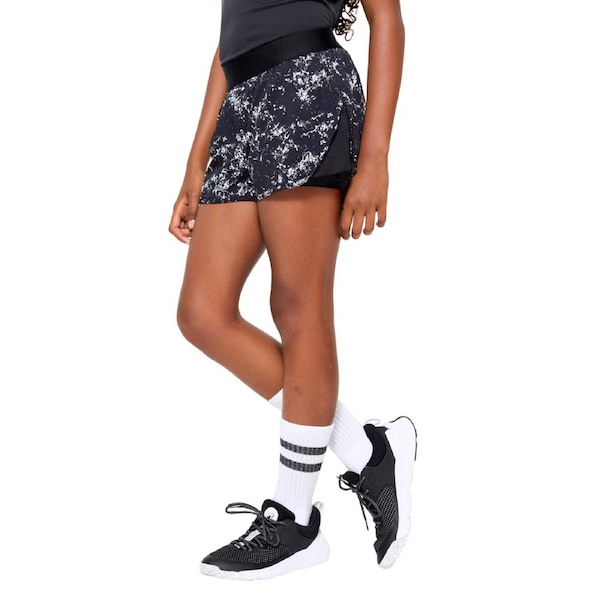 Decathlon Girls' Multisports 2 In 1 Breathable Shorts Black/White 10-11 Years / 141-148 cm / Black