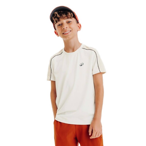 Kuikma Kids' Crew Neck Tennis T Shirt Tts Dry Jr Beige 113-122cm 5-6Y / Beige/White