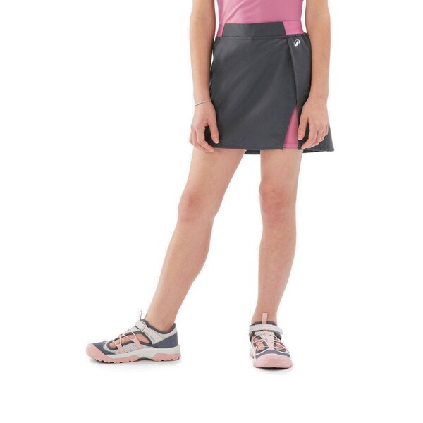 Quechua Kids' Hiking Skort 7 15 Years Mh100 Grey 10-11 Years / 141-148 cm / Pink/Grey