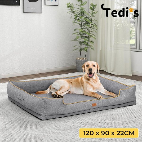 Tedi's Orthopedic Dog Bed in Grey XXL-120cm x 90cm x 22cm
