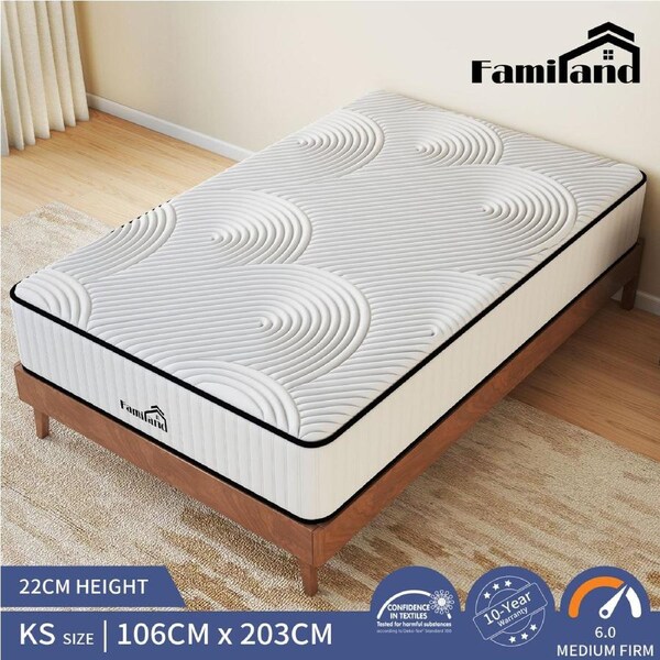 Familand Mattress 22cm in White King Single