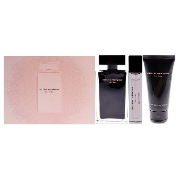 Narciso Rodriguez Narciso Rodriguez by Narciso Rodriguez for Women - 3 Pc Gift Set 3.3oz EDT Spray, 10ml EDT Spray, 1.6oz Body Lotion 3 Pc Gift Set