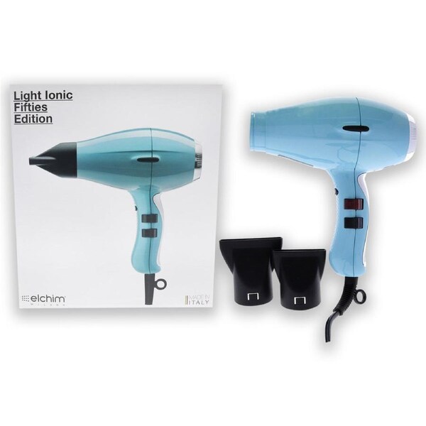 Elchim Light Ionic Fifties Edition Hair Dryer - Light Blue by Elchim for Unisex - 1 Pc Hair Dryer 1 Pc