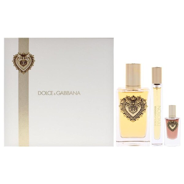 Dolce & Gabbana Devotion by Dolce and Gabbana for Women - 3 Pc Gift Set 3.3oz EDP Spray, 0.33oz EDP Spray, 0.17oz EDP Splash 3 Pc Gift Set