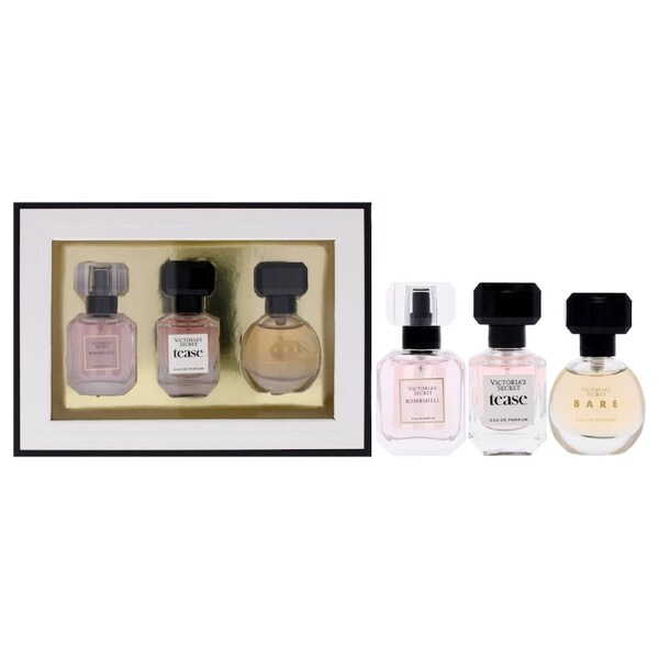 Victoria's Secret Victorias Secret by Victorias Secret for Women - 3 Pc Mini Gift Set 0.25oz Bombshell EDP Spray, 0.25oz Tease EDP Spray, 0.25oz Bare EDP Spray 3 Pc Mini Gift Set