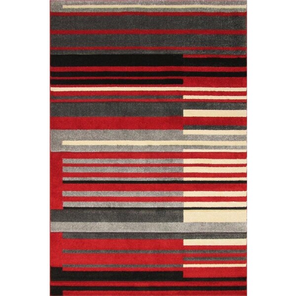 Cyrus Rugs Nevada Modern Striped Rug Red-Black 220x150cm 220x150cm