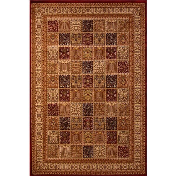 Cyrus Rugs Venetian Traditional Square Pattern Rug - Red 230x160cm 230x160cm