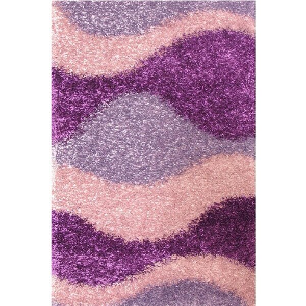 Cyrus Rugs Rio Abstract Shaggy Rug - 103 Purple 230x160cm 230x160cm
