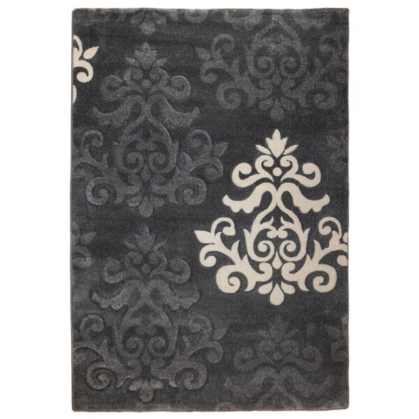 Cyrus Rugs Paris Modern Floral Rug Black-Dark Grey 290x200cm 290x200cm