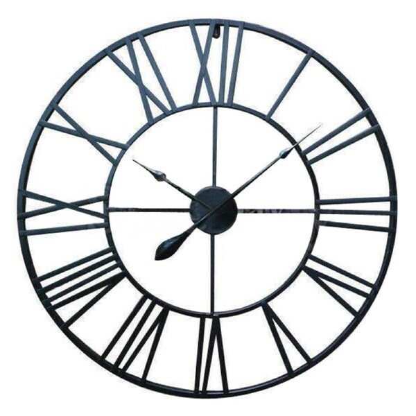Salesbay Large Metal and Wooden Industrial French Provincial Antique Round Wall Clock AS00186/100cm