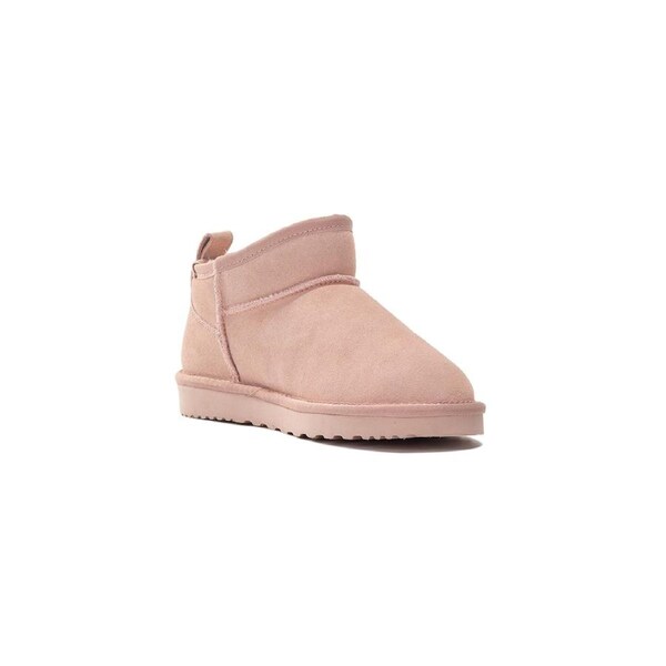 AUS WOOLI UGG Airlie Sheepskin Ultra Mini Boots In Pale Pink AU WOMEN 9/AU MEN 7