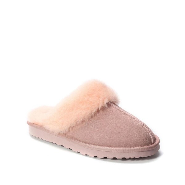 AUS WOOLI UGG Unisex Sydney Sheepskin Wool Slippers In Pale Pink AU WOMEN 6/AU MEN 4
