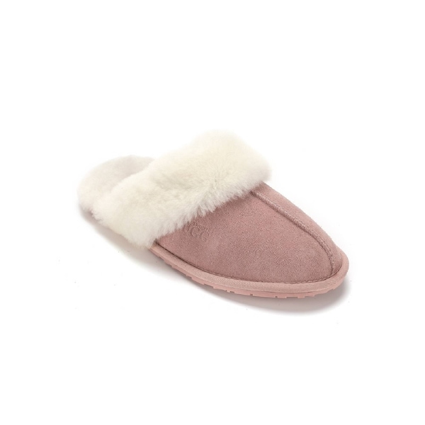 AUS WOOLI UGG Unisex Shelley Sheepskin Wool Slippers In Pale Pink AU WOMEN 5/AU MEN 3