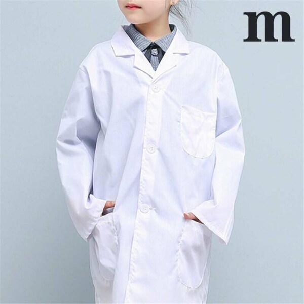 Kids White Lab Coat Doctors Scientist Children Fancy Dress Costume Girls Boys Medium (125-135cm)