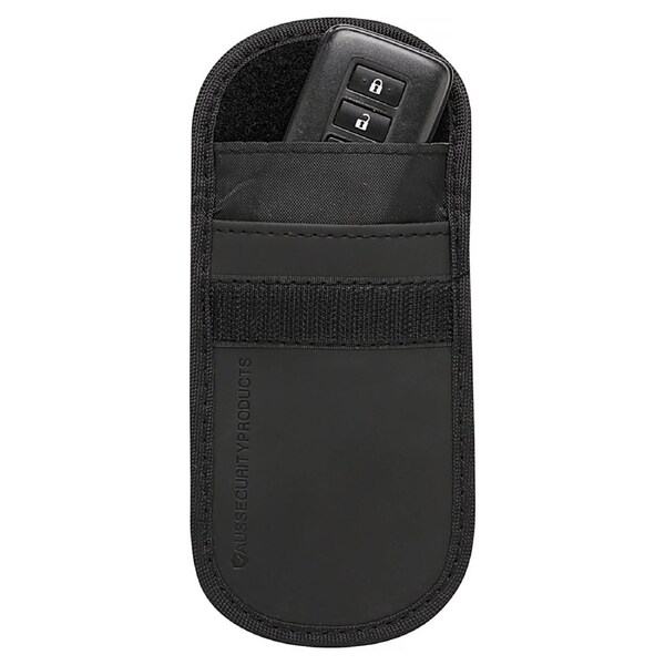 Aus Security Key Fob Water-resistant RF Blocking Faraday Pouch Black / X2 Fobs