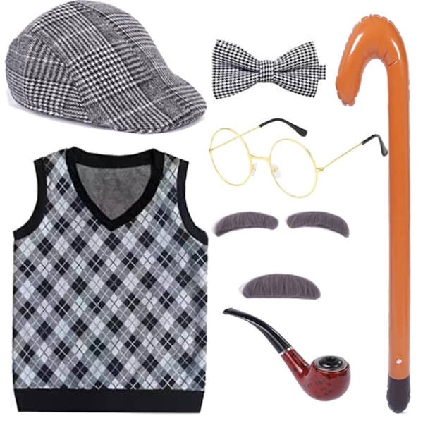 Boys Old Man Grandpa Costume 100 Days Of School Costume 110