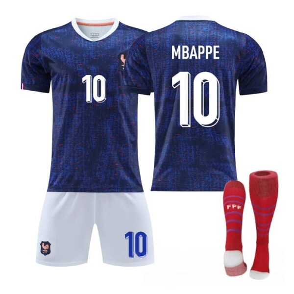 26/27 Kids Mbappe #10 France Soccer Jersey World Cup Football Kit 22