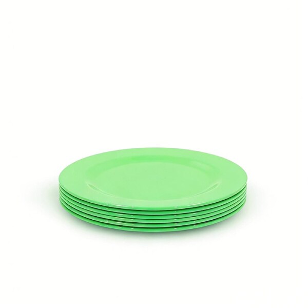 Set of 6, 20/25CM Melamine Plates BPA Free Kids Dinnerware Green / 20CM