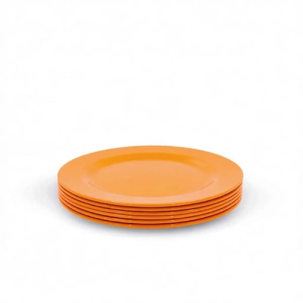 Set of 6, 20/25CM Melamine Plates BPA Free Kids Dinnerware Orange / 20CM