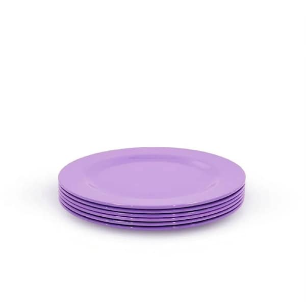 Set of 6, 20/25CM Melamine Plates BPA Free Kids Dinnerware Purple / 20CM