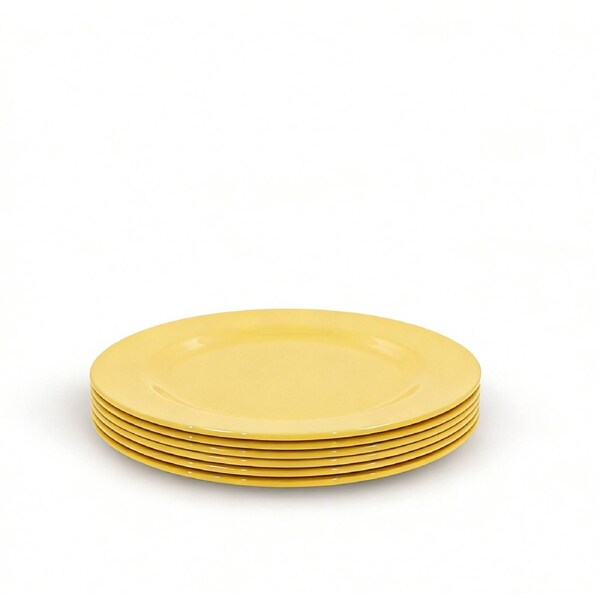 Set of 6, 20/25CM Melamine Plates BPA Free Kids Dinnerware Yellow / 20CM