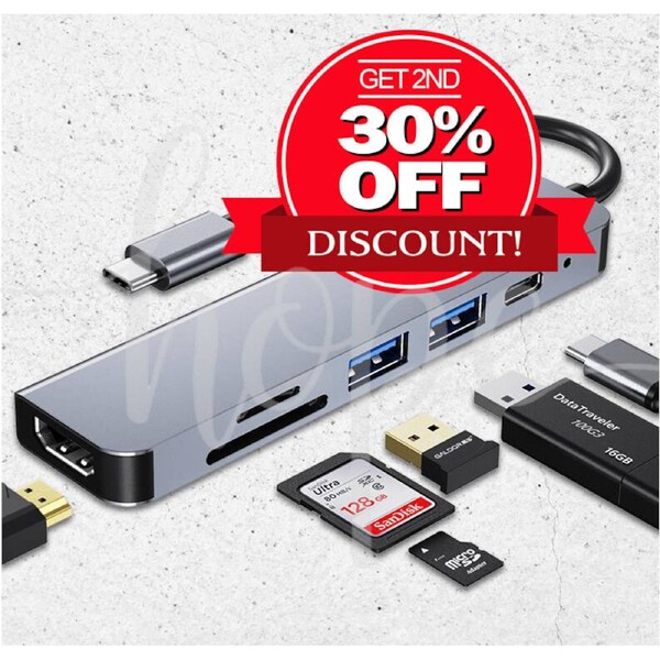 6in1/8in1/11in1 USB-C Type C Hub HDMI USB 3.0 HUB Adapter For MacBook Pro iPad Type C 6 in 1 Hub