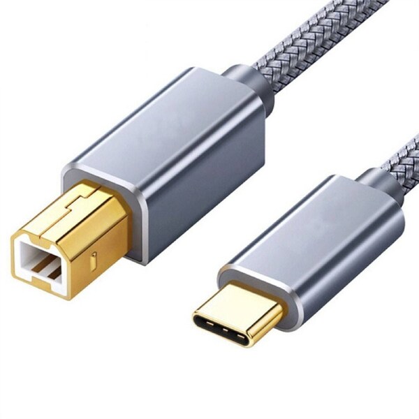 1.5M 3M Printer Cable Type C to Type B Braided Cord for Printer HP Brother Epson 1.5M