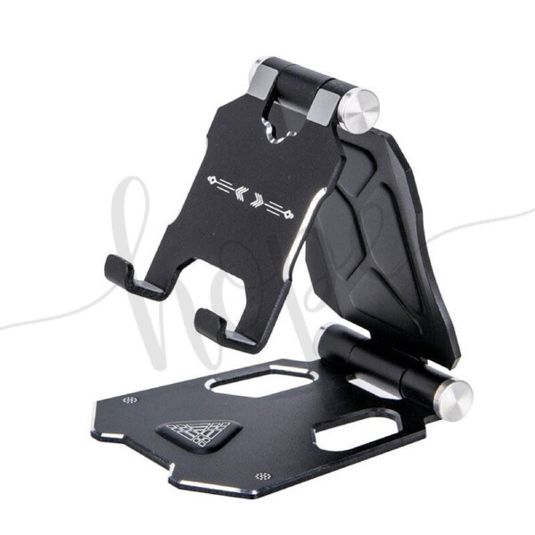 Universal Aluminium Phone Tablet Stand Holder Desk Desktop Foldable Adjustable Black