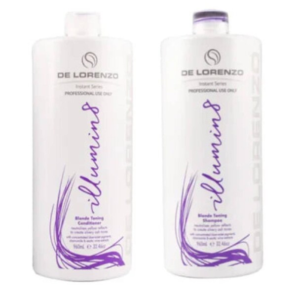 De Lorenzo Instant Illumin8 Blonde Toning Shampoo & Conditioner 960ml Duo 960mL