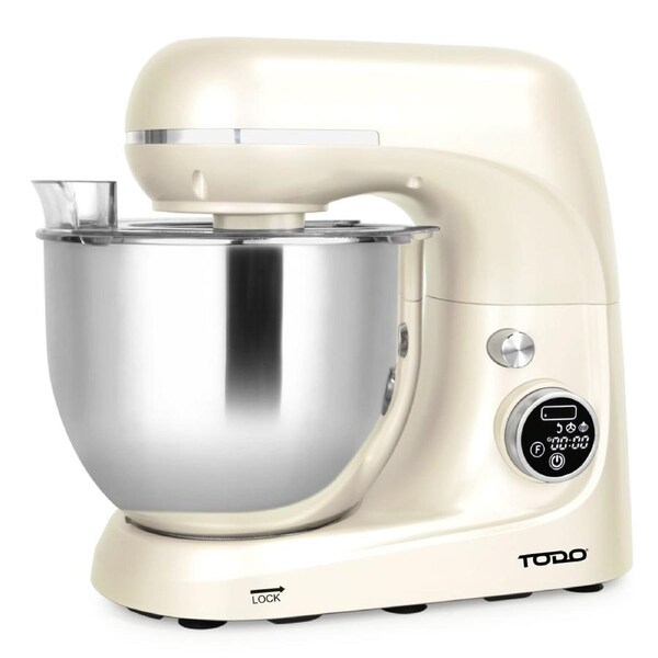 TODO 1100W Electric Stand Mixer 5.3L Stainless Steel Bowl Heated Fermentation LCD Touch Screen Control Cream